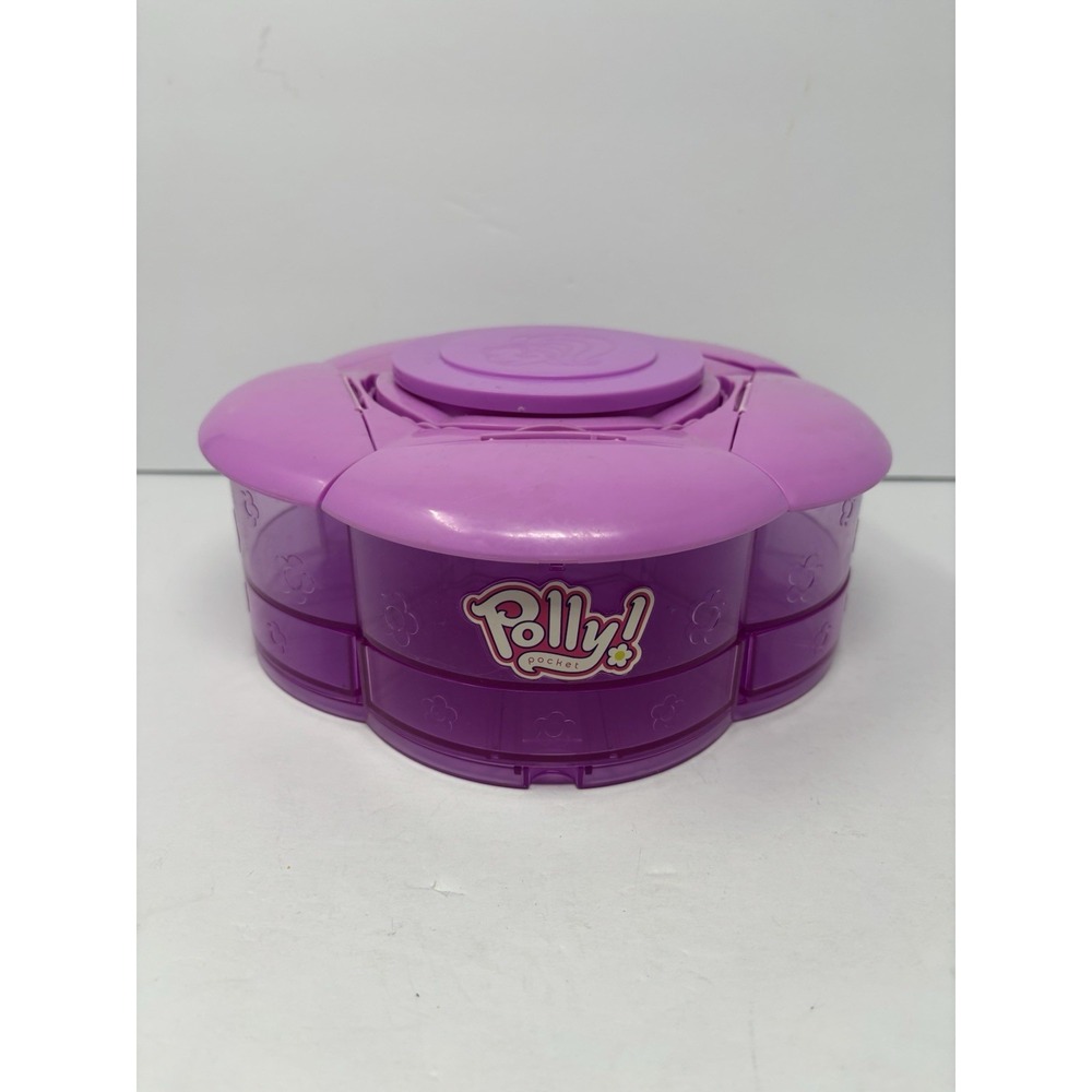 2004 Polly Pocket Adorable Storable Purple Flower Storage Container
